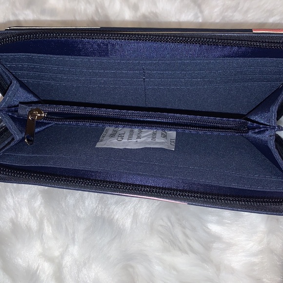 NAUTICA Brown ribbon stripe Money Manager clutch wallet like new (162) - Picture 6 of 13